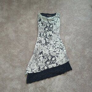 Donna Ricco Asymmetrical Lace Cowl Neck Dress Size 4
